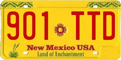 NM license plate 901TTD