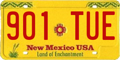 NM license plate 901TUE
