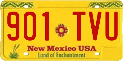 NM license plate 901TVU