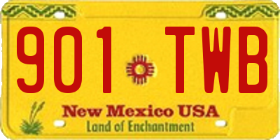 NM license plate 901TWB