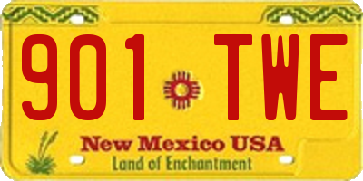 NM license plate 901TWE
