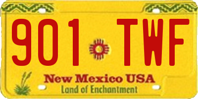 NM license plate 901TWF