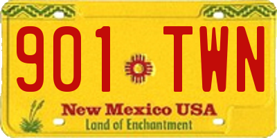 NM license plate 901TWN