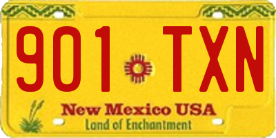 NM license plate 901TXN
