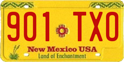 NM license plate 901TXO