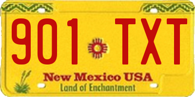 NM license plate 901TXT