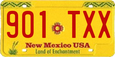 NM license plate 901TXX