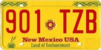 NM license plate 901TZB