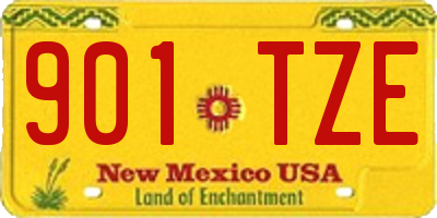 NM license plate 901TZE
