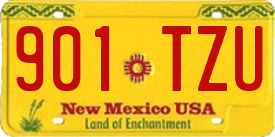 NM license plate 901TZU