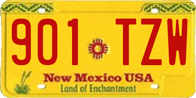 NM license plate 901TZW