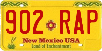 NM license plate 902RAP