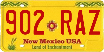 NM license plate 902RAZ