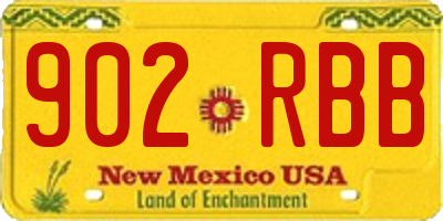 NM license plate 902RBB