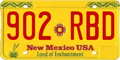 NM license plate 902RBD