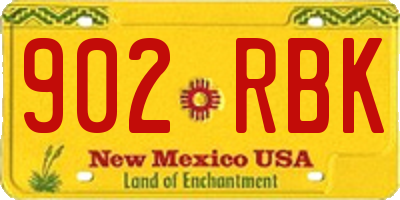 NM license plate 902RBK