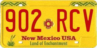 NM license plate 902RCV