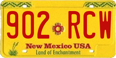 NM license plate 902RCW