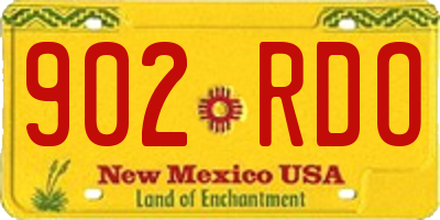 NM license plate 902RDO