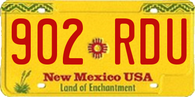 NM license plate 902RDU