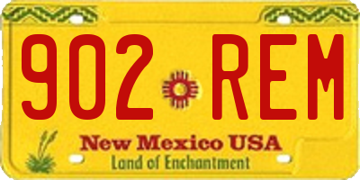 NM license plate 902REM
