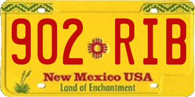 NM license plate 902RIB