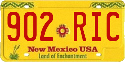 NM license plate 902RIC