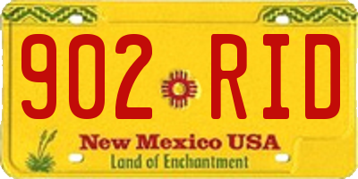 NM license plate 902RID