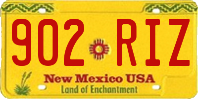 NM license plate 902RIZ