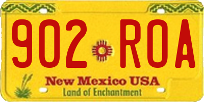 NM license plate 902ROA