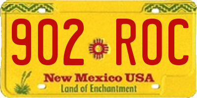NM license plate 902ROC