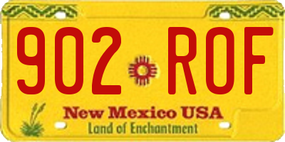 NM license plate 902ROF