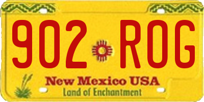 NM license plate 902ROG
