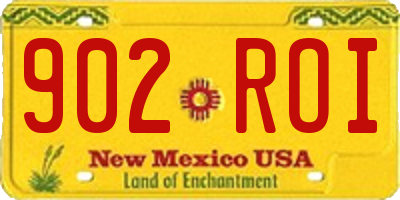 NM license plate 902ROI