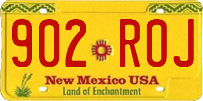 NM license plate 902ROJ