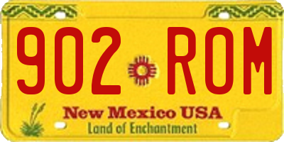 NM license plate 902ROM