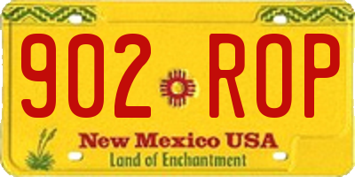 NM license plate 902ROP
