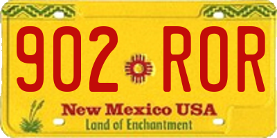 NM license plate 902ROR