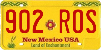 NM license plate 902ROS