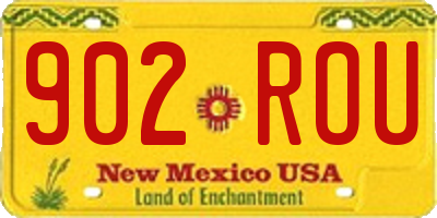 NM license plate 902ROU