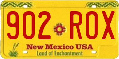 NM license plate 902ROX