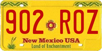 NM license plate 902ROZ