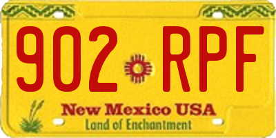 NM license plate 902RPF