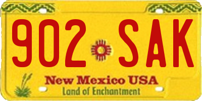 NM license plate 902SAK