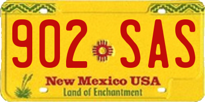 NM license plate 902SAS