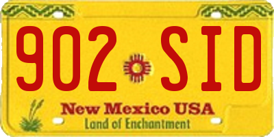 NM license plate 902SID