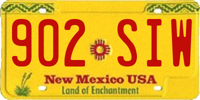 NM license plate 902SIW