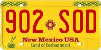 NM license plate 902SOD