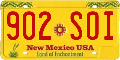 NM license plate 902SOI
