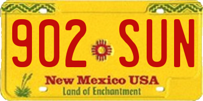 NM license plate 902SUN
